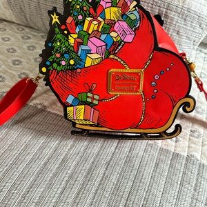 Loungefly Dr. Seuss Festive Red Sleigh Mini Bag
